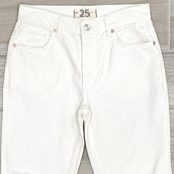 Free People We The Free Maggie Mid Rise Straight Jeans in Optic White Size 25 - Picture 6 of 16